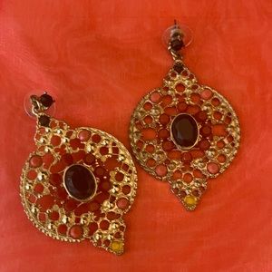 Reds and gold earrings